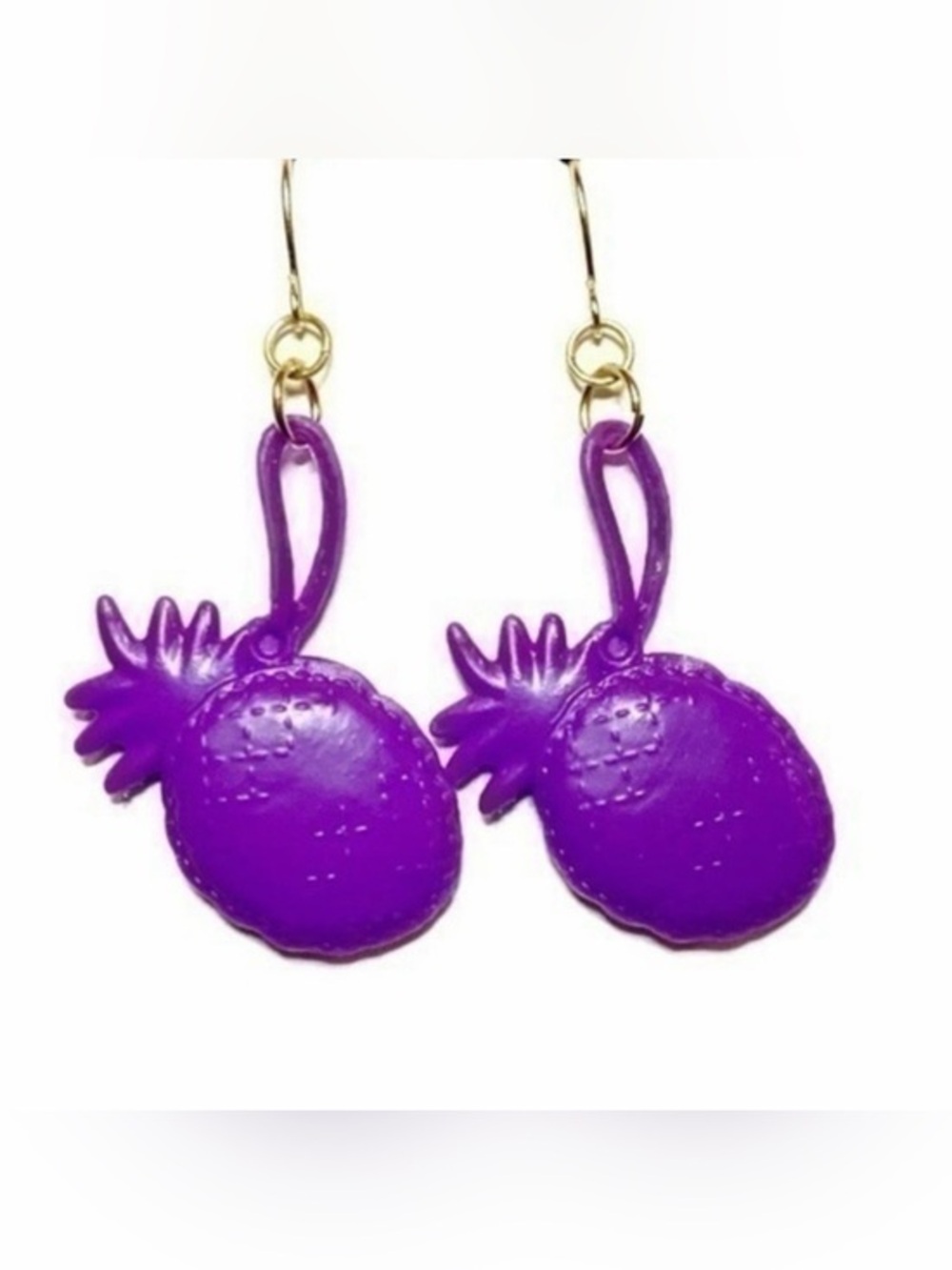 Purple Pineapple Dangle Earrings